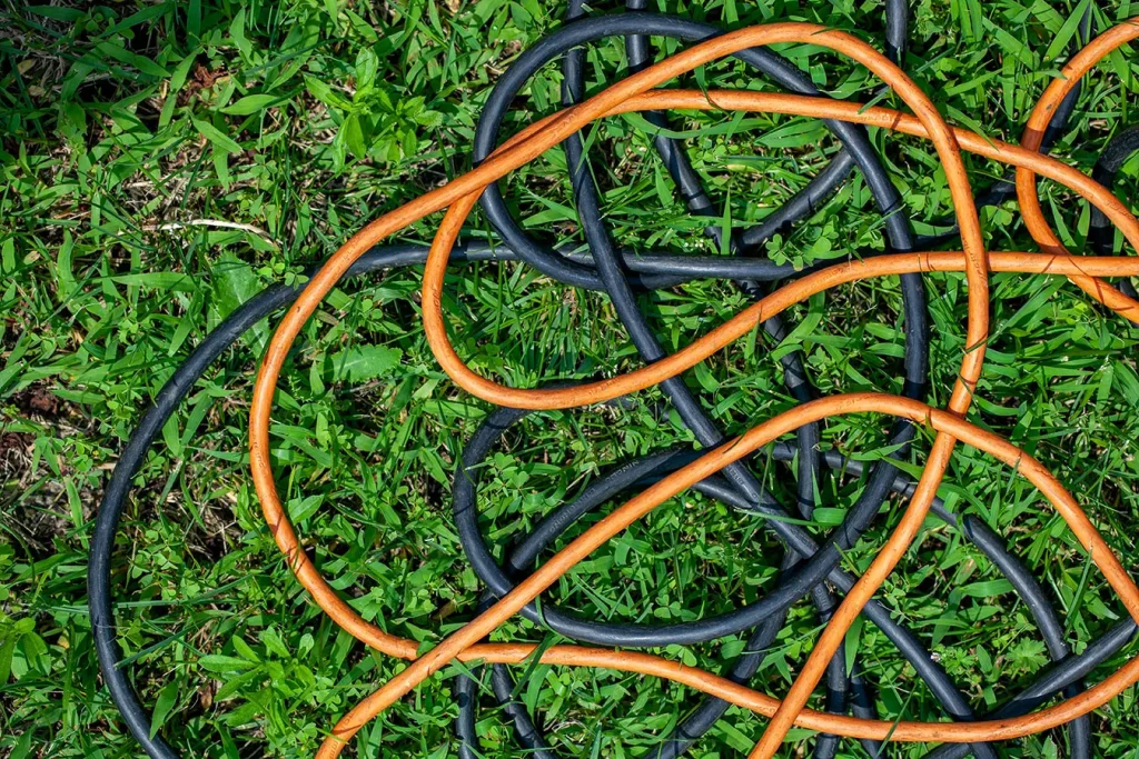 Cables in the grass